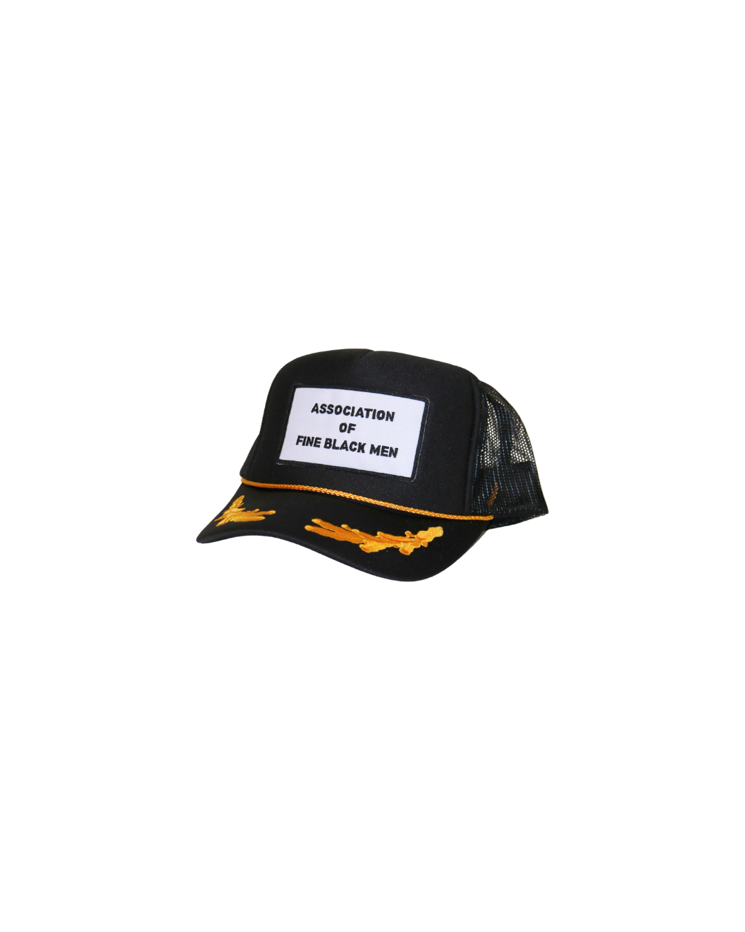 Men's Embroidered Black Trucker Hat