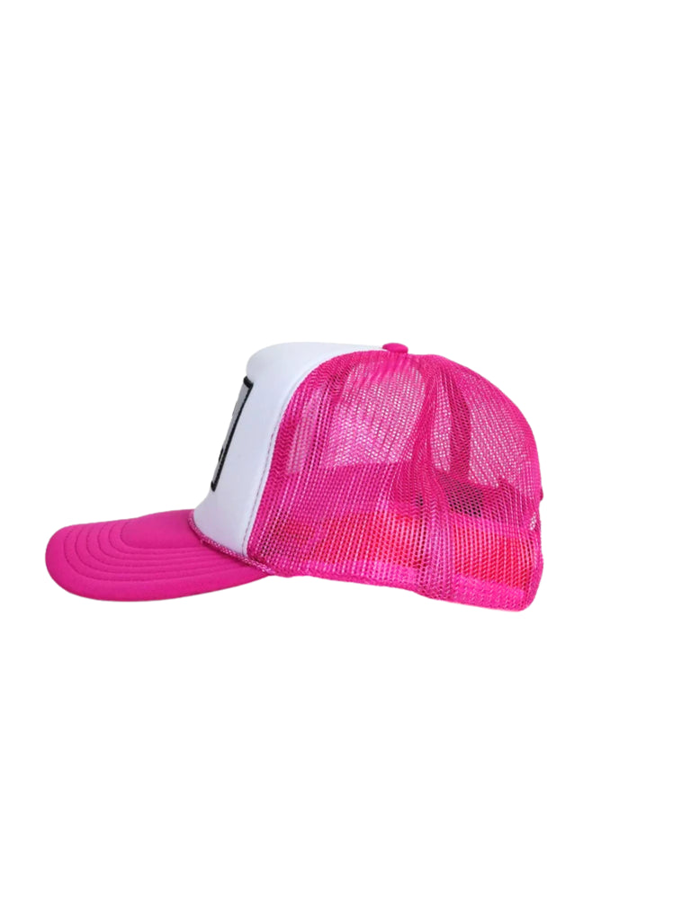 Hot Pink X White Trucker Hat